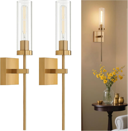 Wireless Wall Sconces with Remote Control, Battery Operated Wall Sconce Set of 2, Black & Gold Rechargeable Dimmable Wall Light for Bedroom Living room Bathroom Hallway Entryway Stairwell, 3000K