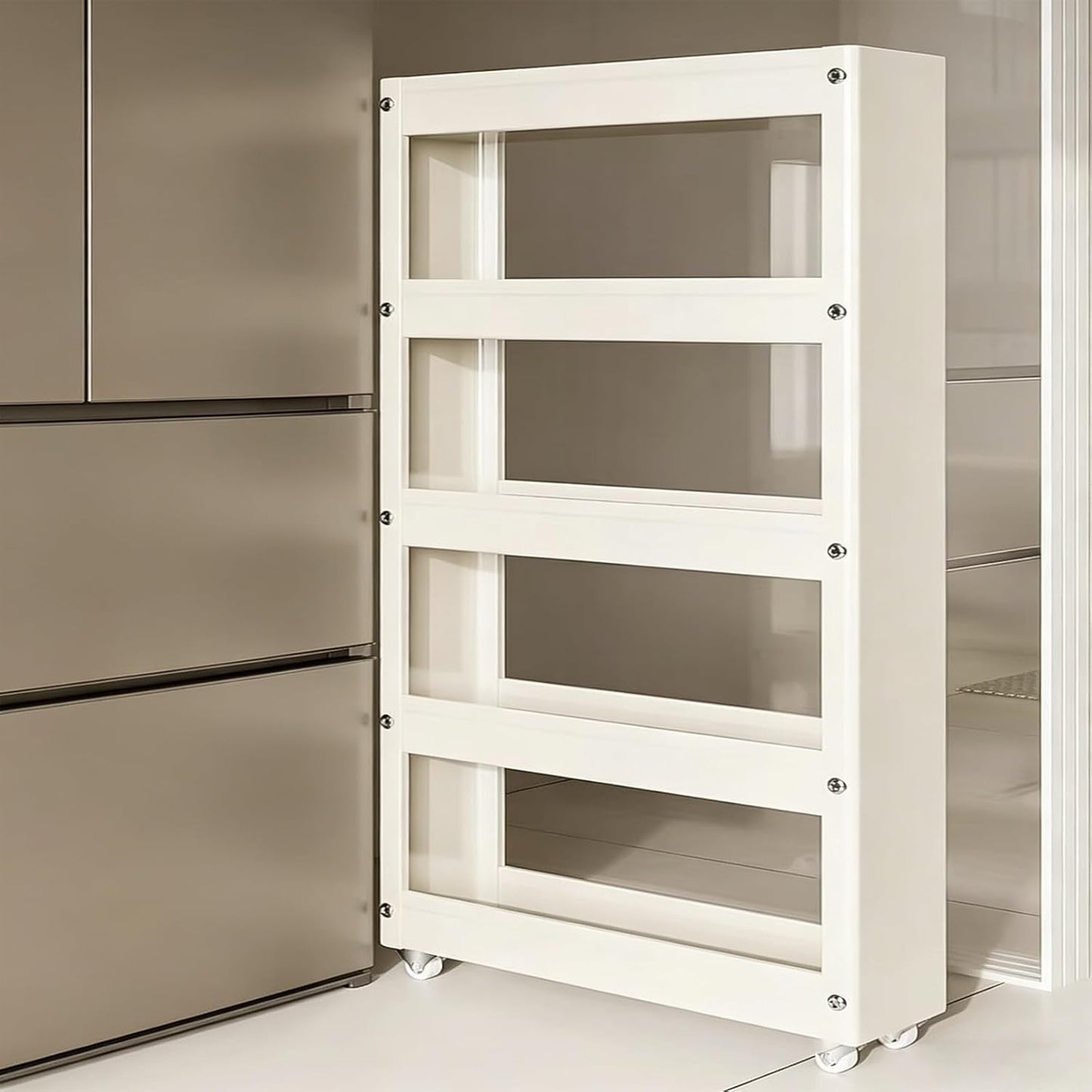 Slim Storage Cart with Multi-Width Options, Carbon Steel Rolling Utility Cart, Narrow Gap Organizer for Kitchen Next to Fridge, Bathroom, Laundry Room(Gray 6-Tier 5.9" W x 66.9" H) - Colors B