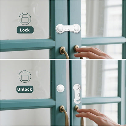 Cabinet Locks - Easy to Install, No Tools or Drill Needed - 4 Pack Child Safety Cabinet Locks for Baby Proofing Furniture, Kitchen, Ovens, Toilet Seats