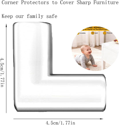 4pcs Corner Protectors, Corner Guards to Cover Sharp Furniture | Corner Guards Bumpers to Prevent Collision, Anti-Collision Pads, Suitable for Table, Cabinet, and Window Corner