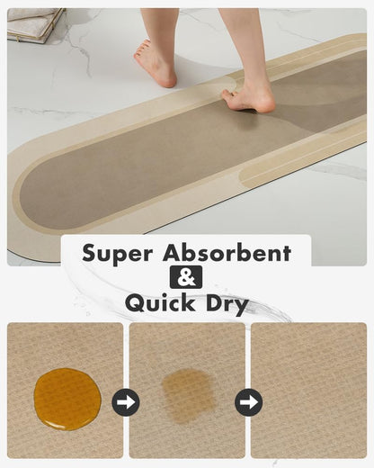 MontVoo Bath Mat - Non Slip, Quick Dry, Stain Resistant Bath Mat Rug for Bathroom Floor - Easy Care Shower Rug for Outside Bathtub - 17"x27" Grey