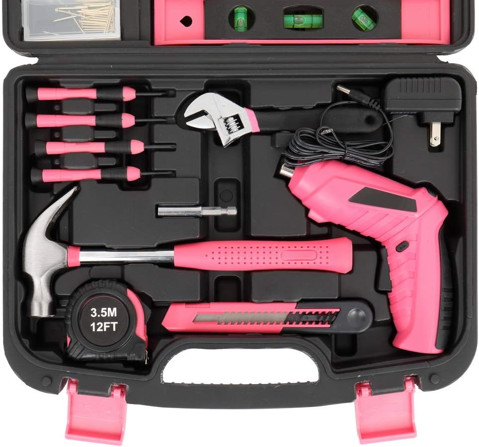 148 Pieces Tool Set,House Repairing Hand Tool Kits,Portable Complete Basic Repair General Hand Tool Sets for Men Women,Home Basic Repair Tool Kit,with Storage Case,for DIY Home Maintenance (Red)