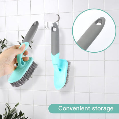 KUFUNG Scrub Brush, Cleaning Shover Scrubber with Ergonomic Handle Bristles for Bathroom Shower Sink Carpet Floor (9 inch, Blue)