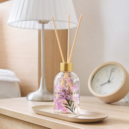 COCODOR Flower Reed Diffuser Set / 6.7oz / Cashmere Vanilla/Scent Diffuser with Sticks Home Fragrance Reed Diffuser for Bathroom Shelf Decor