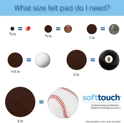 softtouch 1" Round Heavy Duty Self Stick Felt Furniture Pads, Protect Hardwood Floors from Scratches, Beige (48 Pack)