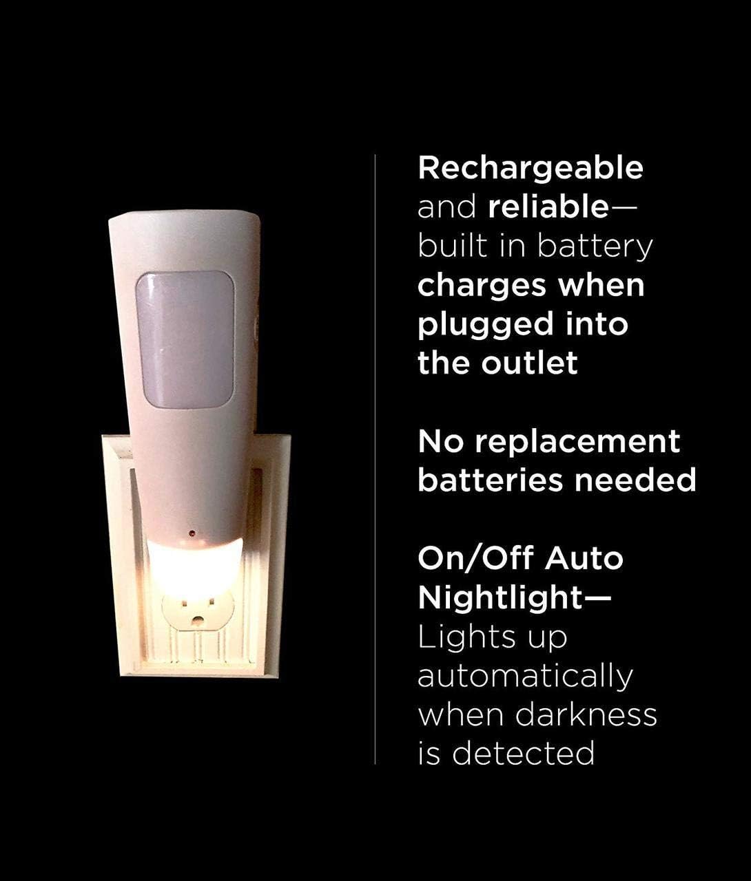 LED Power Failure Light, Flashlight and Night Light By Westek - A Safety Must-Have for Blackouts / Power Outages - Ideal for Use At Home, Be Prepared - Battery Back-Up, No Need To Recharge, Pack of 2