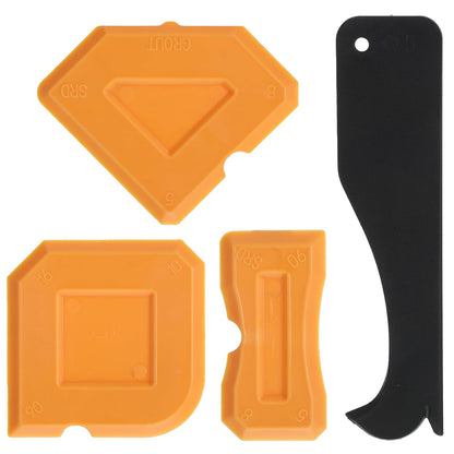 4 PCS Caulk Finishing Smoothing Tool, Silicone Caulking Removal Tool, Sealant Caulk Finishing Tile Grout Applicator Kit for Kitchen Bathroom Floor, Reusable Smoothing Applicator(Orange)