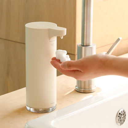 Mooas Automatic Foaming Soap Dispenser - Pure & Clean, Stainless Metal Rechargeable Electric Sensor, Touchless Dish Soap Dispenser for Kitchen & Bathroom, Commercial 9.4oz (Ivory)