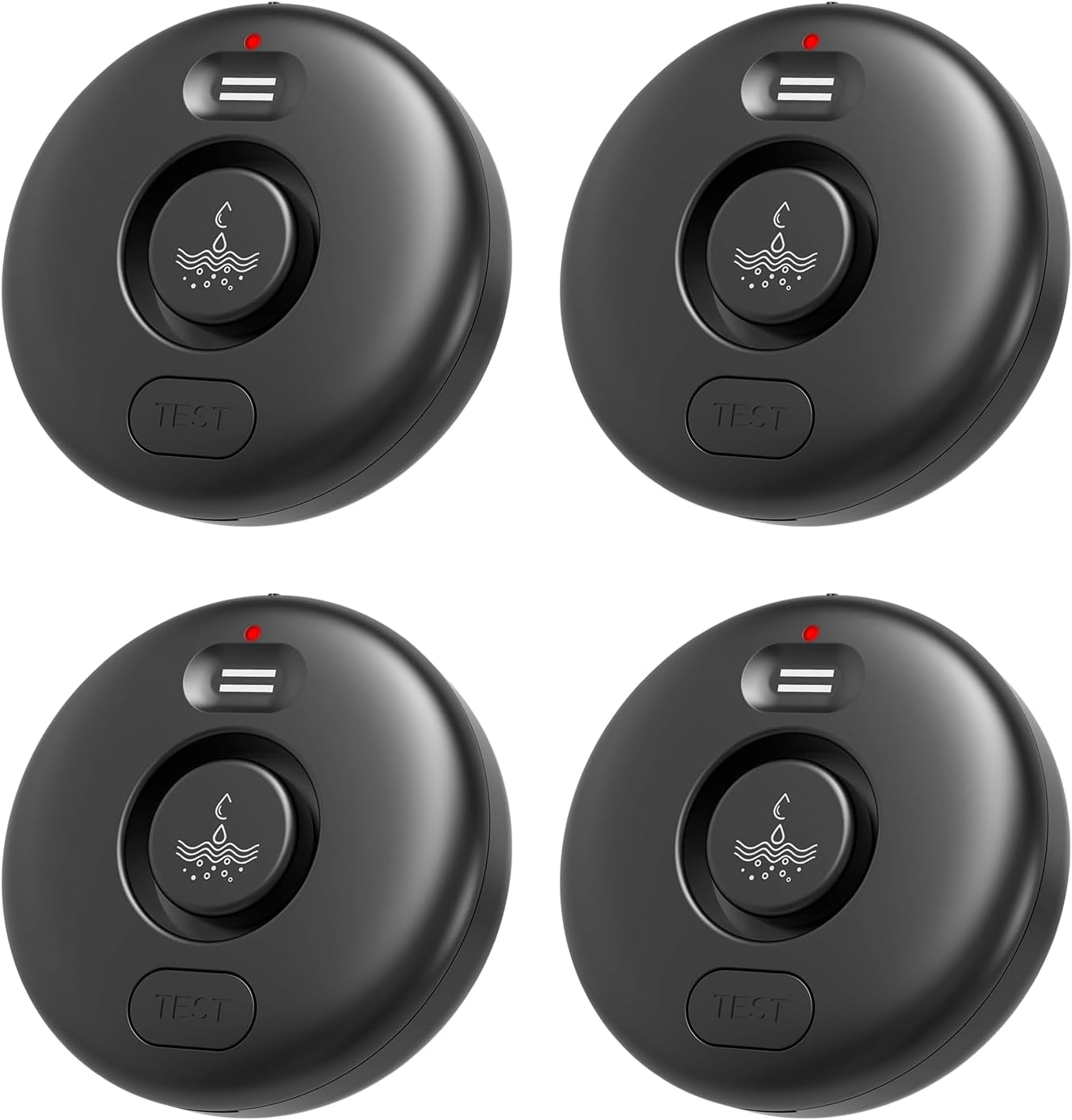 RUIKORING Water Leak Detectors for Home 4 Pcak, 120dB Adjustable Loud Alert Water Sensor, IP66 Waterproof Water Alarm, Easy Installation for Home, Bathroom, Sink, Basement Flood Prevention, Laundry