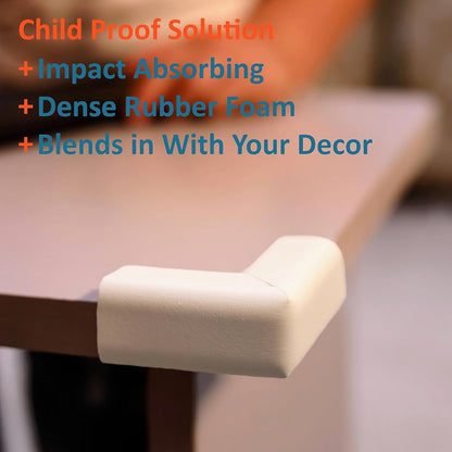 8-Pack Baby Proof Corner Protectors, Clear Furniture Safety Bumpers, Soft Rubber Foam Cushion Guards with Pre-Applied Adhesive, Child Proofing Pads for Tables, Cabinets, Desks, Glass Surfaces