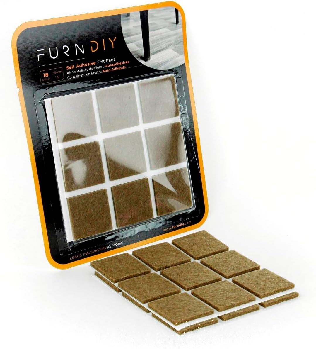Furndiy Felt Furniture Pads for Hardwood Floors, Self-Adhesive Felt Pad for Chairs & Seat Legs, Easy Slide, Anti Scratch, Noise Stopper, Bumper & Buffer, Floor Protection - Based in USA - 0.8'' Black