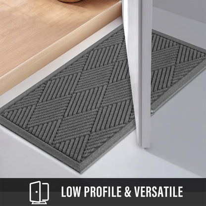HIYARD Sturdy Front Door Mat, Absorbent Muddy Dirt Resist Welcome Door Mats Outdoor Indoor, Stain and Fade Resistant, Non-Slip Rubber Backing Low Profile Doormat for Entryway, 30×17, Beige