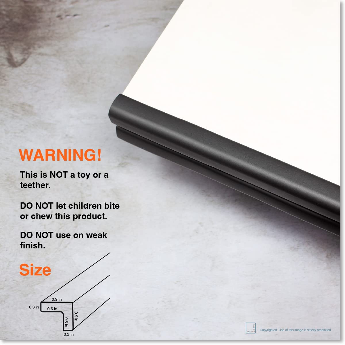 Roving Cove HeftyFit Edge Protector for Baby Proofing (6ft Large Edge Only), Heavy-Duty Soft Furniture Edge Bumper Guards, Desk Edge Cushion, Wall Corner Covers, 3M Adhesive, Oyster White (Off White)