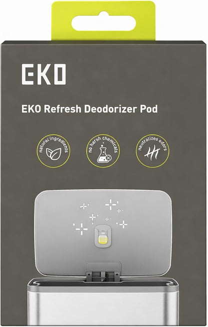 EKO Refresh Deodorizer Pod Refills, 4-Pack, Plant-Based Trash Can Deodorizer & Garbage Odor Eliminator, Long-Lasting 45 Days Air Freshener Pods for Bathroom, Closet, Storage, Compost Trash Can