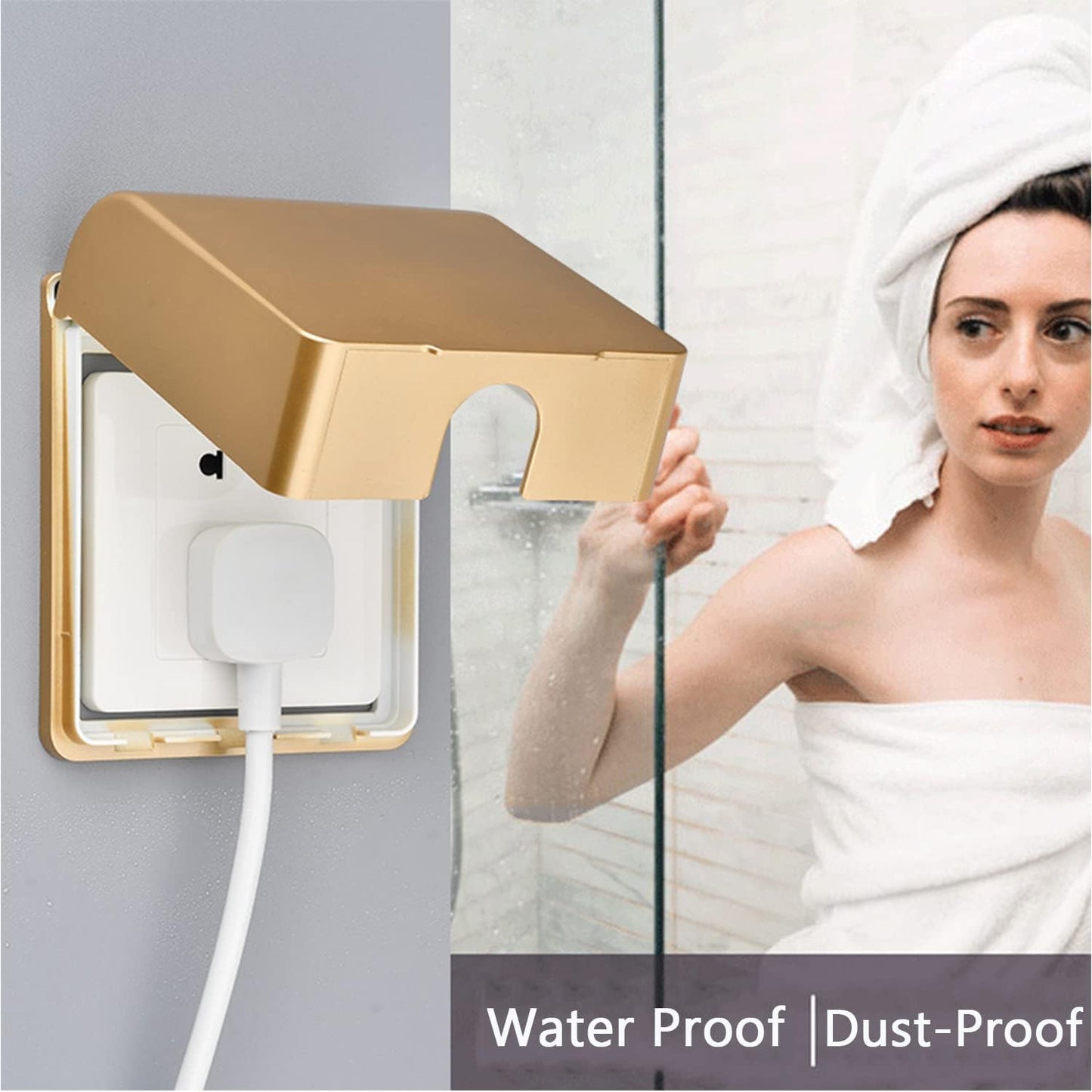Heyiarbeit Weatherproof Cover Plug in Use Outlet Receptacle Protector 3.86"x4.33"x1.69"(LxWxH) for Retrofit Siding Construction 86 Type White 1Pcs