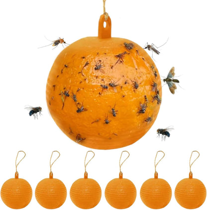 Sticky Insect Trap Ball Osseph Fruit Fly Trap Balls for Indoor Outdoor | Physical Sticky Hanging Bug Ball Catches Flie Gnat Mosquitoe Flying Insects 6pack (Green)