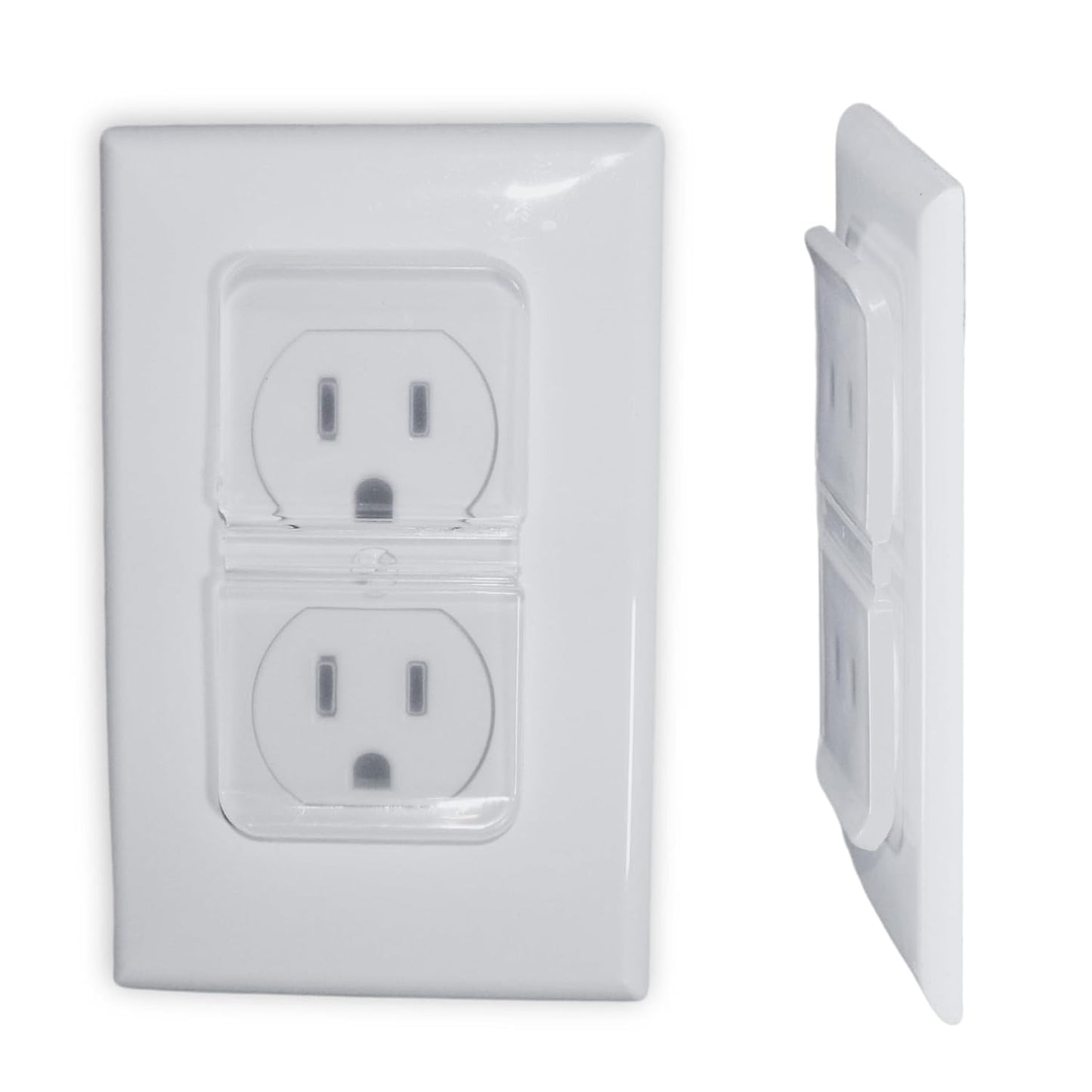 White Double Outlet Covers Baby Proofing (10 Pack, 20 Sockets) | Baby Proof Plug Covers for Electrical Outlets | Safe & Secure Baby Safety Products | Childproof Socket Covers Protect Toddlers & Babies