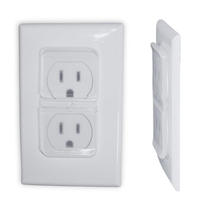 White Double Outlet Covers Baby Proofing (10 Pack, 20 Sockets) | Baby Proof Plug Covers for Electrical Outlets | Safe & Secure Baby Safety Products | Childproof Socket Covers Protect Toddlers & Babies