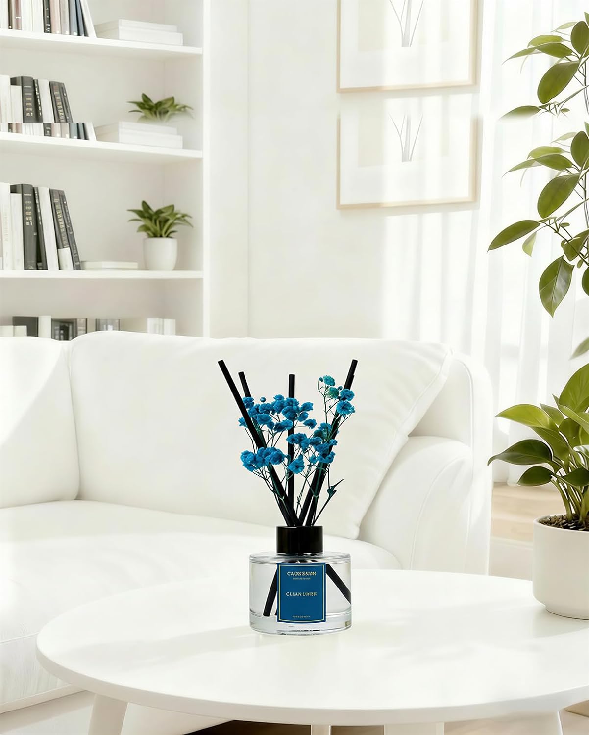 Reed Diffuser Set-Lemon Verbena Scent Fragrance Oil Diffuser with 6 Reed Sticks | Home & Bedroom Bathroom Decor,3.38 fl oz (100ml)