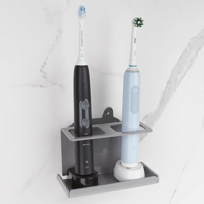 Electric Toothbrush Holder Wall Mounted, Electric Toothbrush Cord Organizer Holds 1 Chargers, Self Adhesive Electric Toothbrush Stand for Bathroom, Medicine Cabinet, Dorm(Black)