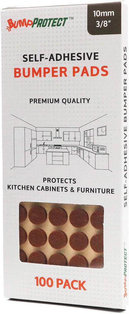 Furniture Felt Pads 3/8" (10mm) Diameter Round 3M Self Adhesive Protects Kitchen Cabinets, Drawers, Desks and Furniture Against Bumps and Scratches 100 Pack - Grey