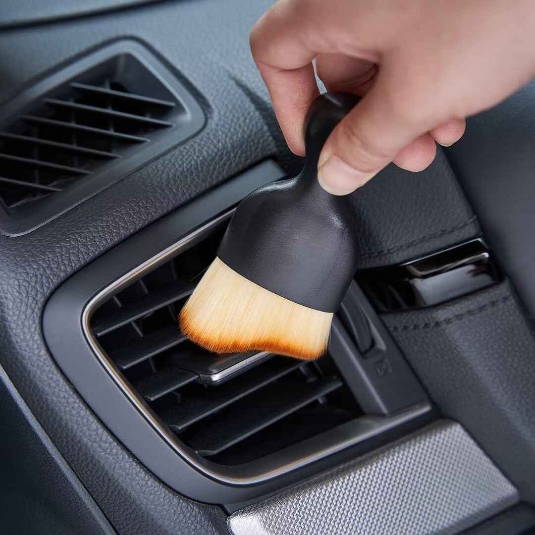 Car Interior and Exterior Soft bristles Detail dust Brush Interior dusting Brush Dashboard Cleaning Brush Home Office dusting Tools+ Double-Sided Suede Cleaning Towel+ Cleaning Cream