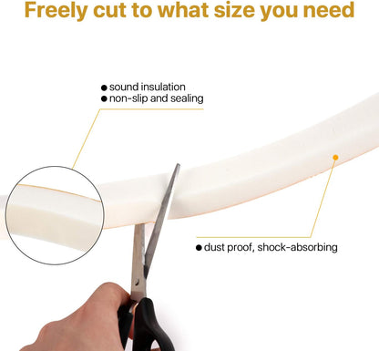 Door Weather Stripping-3 Rolls, 1/2 Inch Wide X 1/2 Inch Thick Total 20 Feet Long, Adhesive Foam Seal Tape for Window Insulation(6.5ft x 3 Rolls)