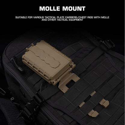 WoSporT Tactical Modular Battery Storage Organizer, MOLLE Military Hunting Vest Carry 18650/AAA/CR123A/18350 Battery Box Holder Case