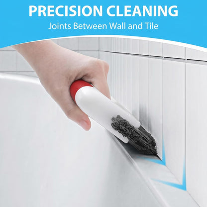 Lumkew Grout Cleaner Brush for Floors Tile Corner, V Shape Stiff Scrubber Cleaning Bathroom Shower, Blue,1 Pcs