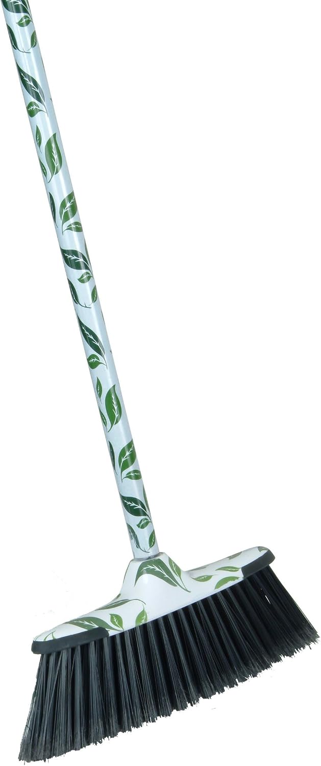 Superio Grey Broom, Heavy-Duty Indoor & Outdoor Broom with 48-Inch Handle, Multi-Surface Floor Cleaning for Home, Kitchen, Garage & Office