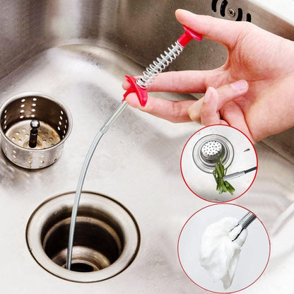 Flexible Grabber Claw Pick Up Reacher Tool with 4 Claws, Drain Snake Hair Clog Remover Tool, Bendable Hose Pickup Reaching Assist Tool for Litter Pick, Toilet, Sewer, Shower, Kitchen Sink (24 Inch)