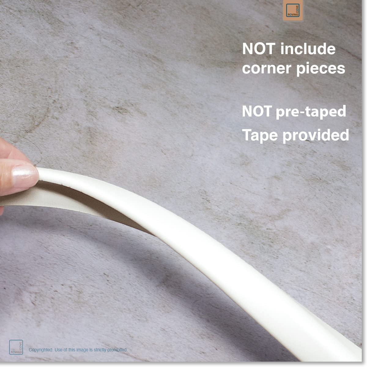Roving Cove HeftyFit Edge Protector for Baby Proofing (6ft Large Edge Only), Heavy-Duty Soft Furniture Edge Bumper Guards, Desk Edge Cushion, Wall Corner Covers, 3M Adhesive, Oyster White (Off White)