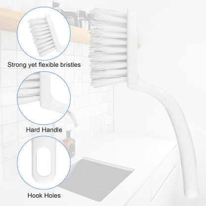 NQEUEPN 2pcs Grout Cleaner Brush for Tile Floors, V-Shaped Handheld Stiff Shower Gap Cleaning Scrubber with Hard Bristles, Grout Brush for Shower Tile, Door Groove Gap, Bathroom, Kitchen, Window