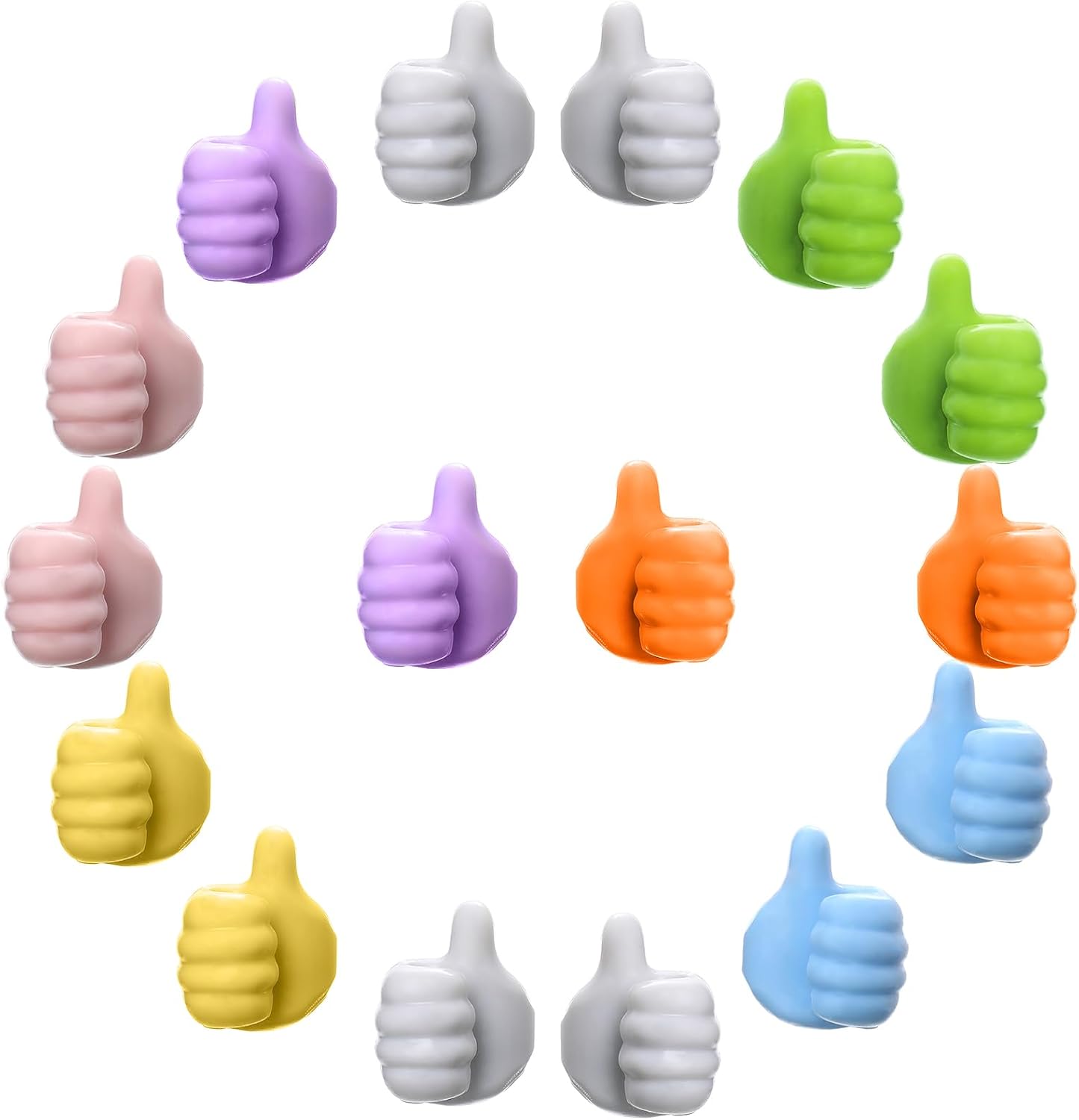 30Pcs Creative Silicone Thumb Wall Hook - Multifunction Adhesive Cable Clip ，self Adhesive Thumb Hook Cable Organizer Clips Key Hanger (30)