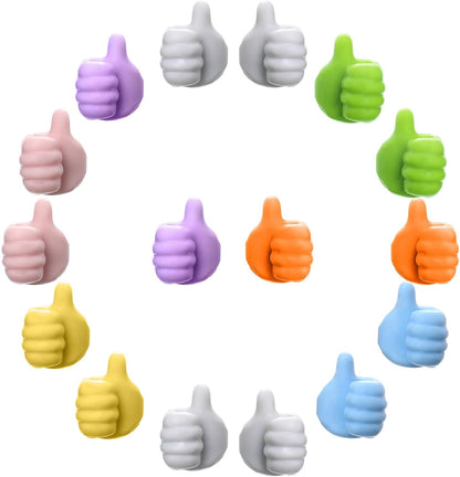30Pcs Creative Silicone Thumb Wall Hook - Multifunction Adhesive Cable Clip ，self Adhesive Thumb Hook Cable Organizer Clips Key Hanger (30)