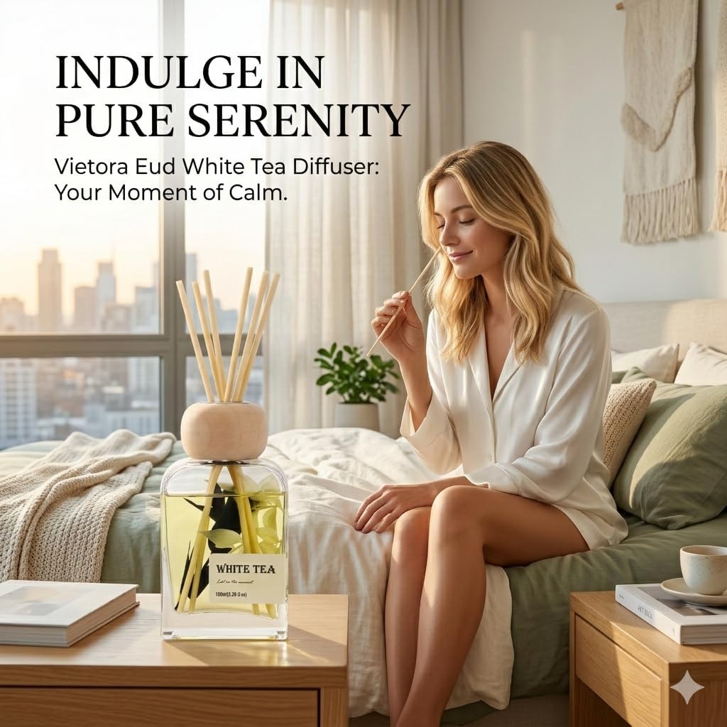 Luxury Hotel Scent Reed Diffuser 100ml (3.38oz) | No.1898 Hotel Collection Diffuser Oil Inspired by Ritz Carlton | Home, Bathroom & Office Decor | Long-Lasting Room Freshener Gift Set