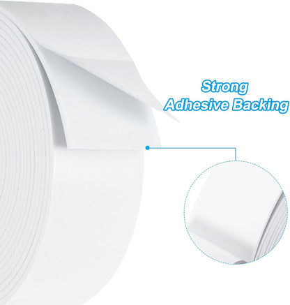 PATIKIL Weather Stripping Door Seal Strip, 3/8 Inch x 1/4 Inch x 32 Ft Self Adhesive Soundproof High Density Foam Tape Insulation for Door Window Air Conditioning, White - Colors B