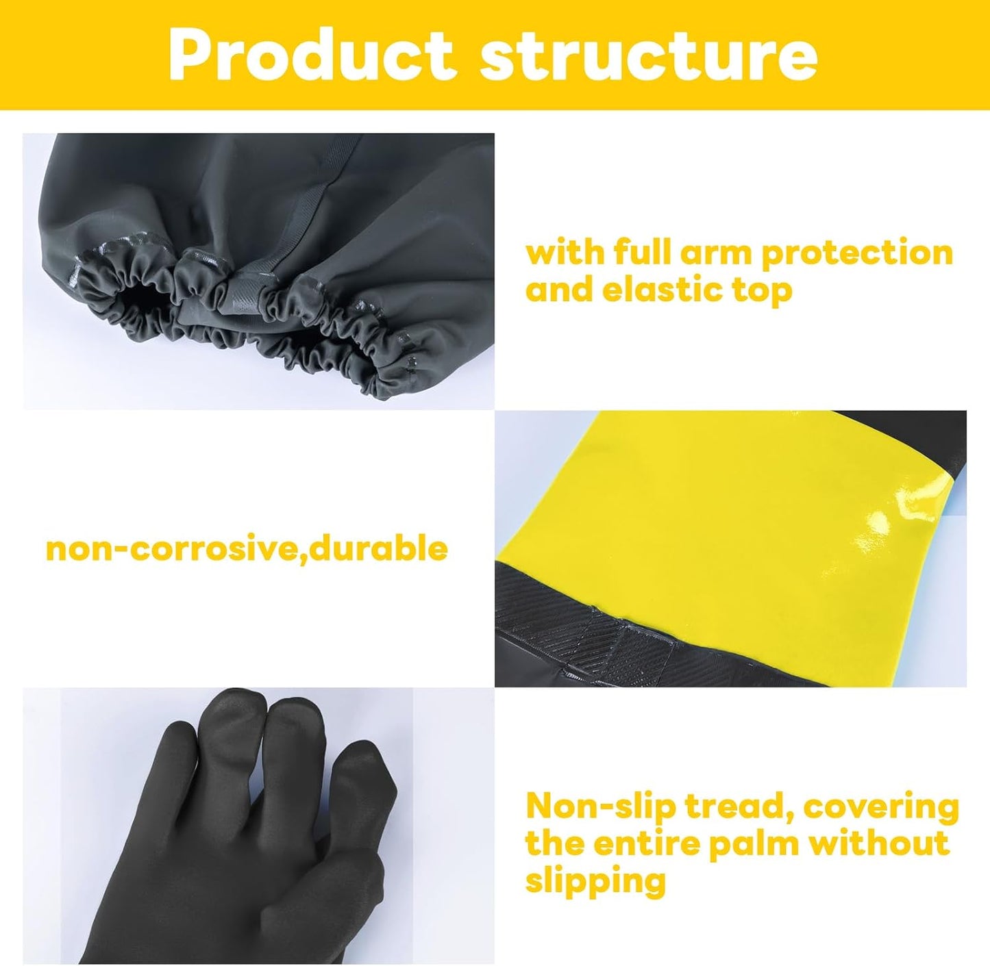 Full Arm Pond Gloves with Fleece lining Extra Long Waterproof Gloves for Pond Cleaning Care/Machinery Industry 30-inch