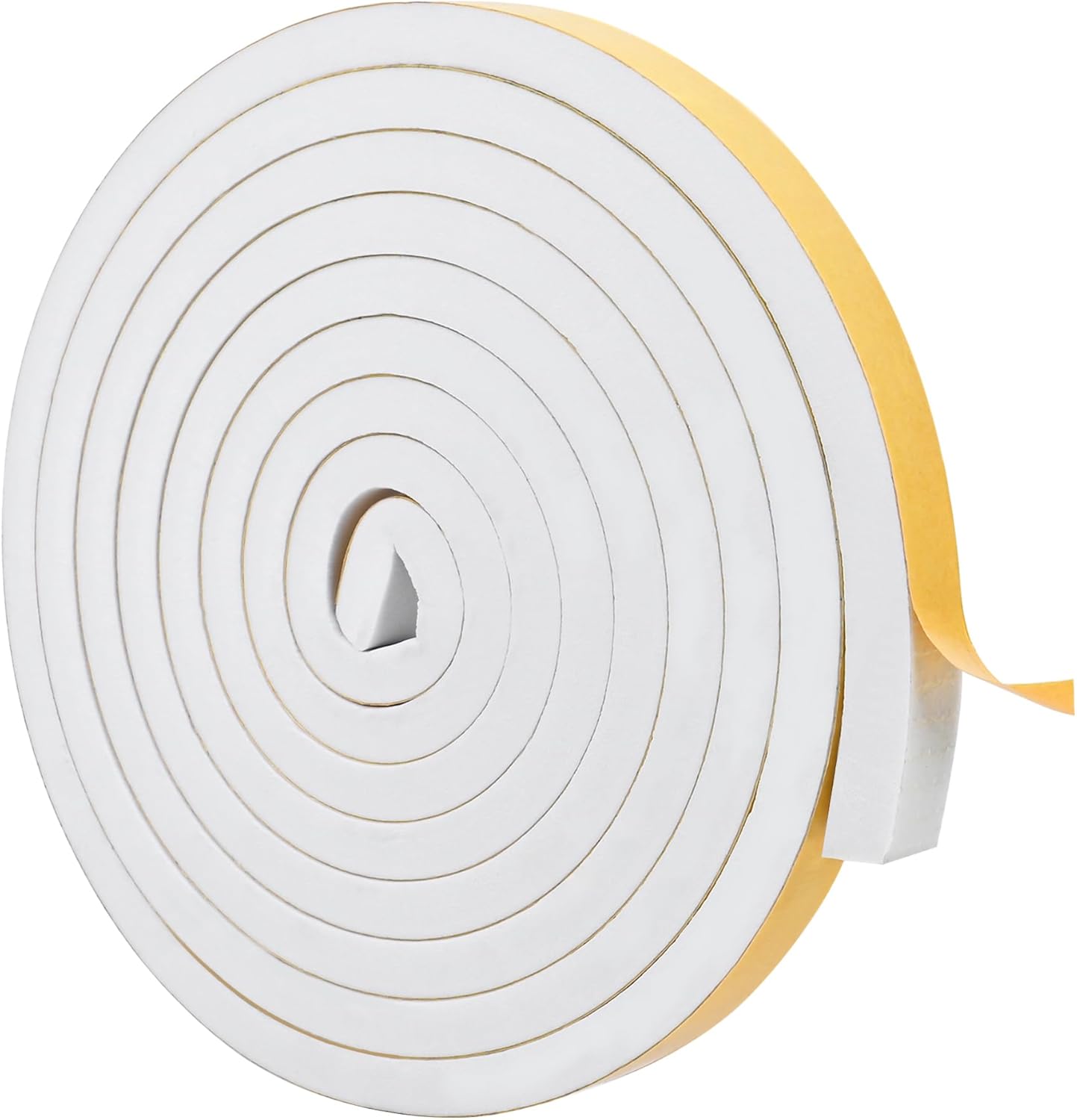 ToLanbbt White Door Window Weather Stripping Self Adhesive Foam Tape High Density Foam Sealing Strip Window Insulation Weatherproof Gasket Tape for Doors and Windows (1/2" W X 1/8" T X 16.5')