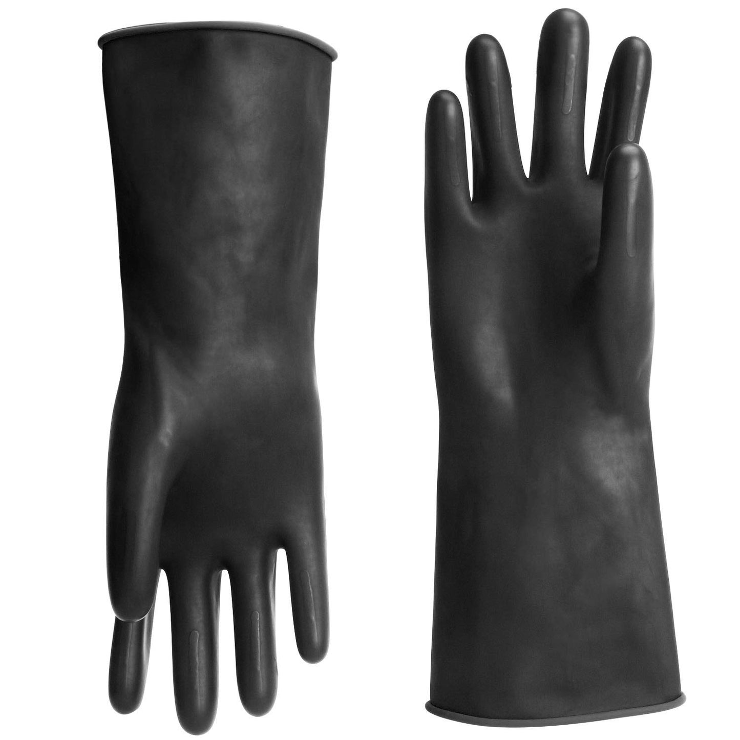 Black Rubber Gloves Extra Large, 22" Long Chemical Resistant Gloves, Waterproof Reusable Dishwashing Household Cleaning Safety Work Heavy Duty Industrial Rubber Glove, 1 Pair XXL