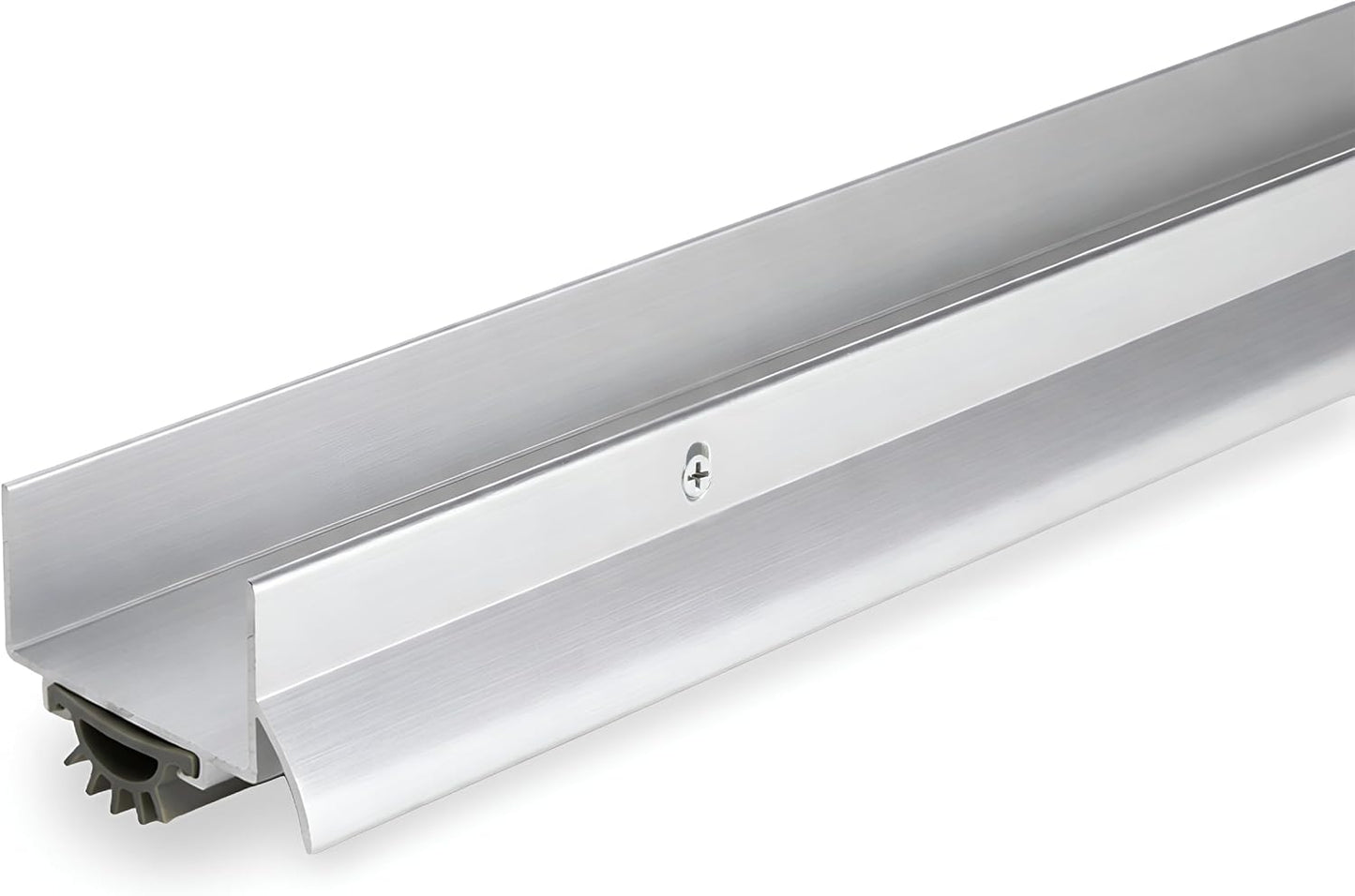 BARZEN Aluminum U Shaped Door Bottom Sweep with Drip Cap - Under Door Seal for Exterior Doors - Screw On Weather Stripping Door Seal - Weatherstrip Bottom of Door - Aluminum Mill, 36 Inches