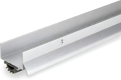 BARZEN Aluminum U Shaped Door Bottom Sweep with Drip Cap - Under Door Seal for Exterior Doors - Screw On Weather Stripping Door Seal - Weatherstrip Bottom of Door - Aluminum Mill, 36 Inches