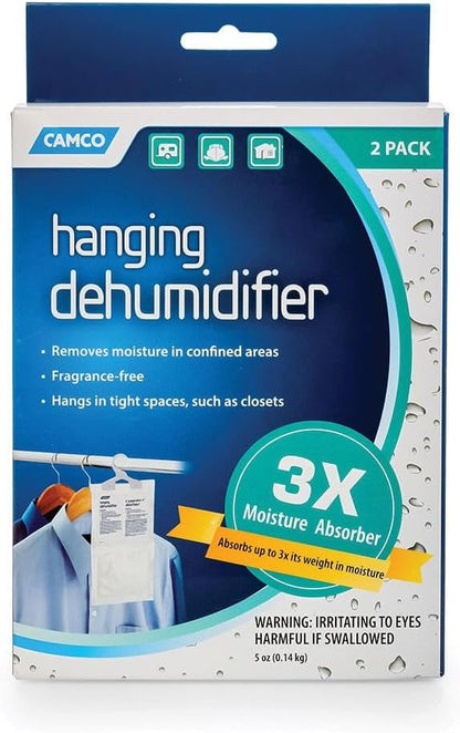 Camco Dehumidifier Moisture Absorber - Absorbs Up to 3x Its Weight in Water, Reduces Moisture and Humidity in Offices, Closets, Bathrooms, Kitchens, Boats, RVs and More – Refillable (44280)