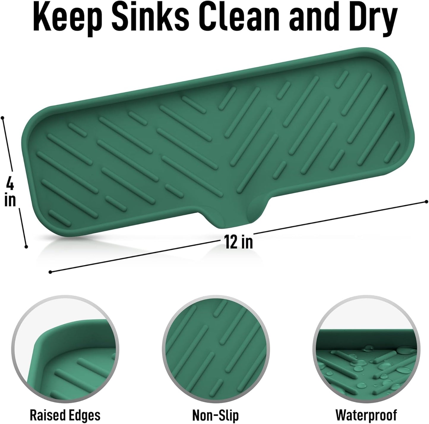 Zulay Kitchen (9x3.5in) Sponge Holder for Kitchen Sink - Flexible Heavy-Duty Multipurpose Sink Caddy - Counter Organizer for Kitchen, Bathroom, Makeup, Trinkets & More! (Grey)
