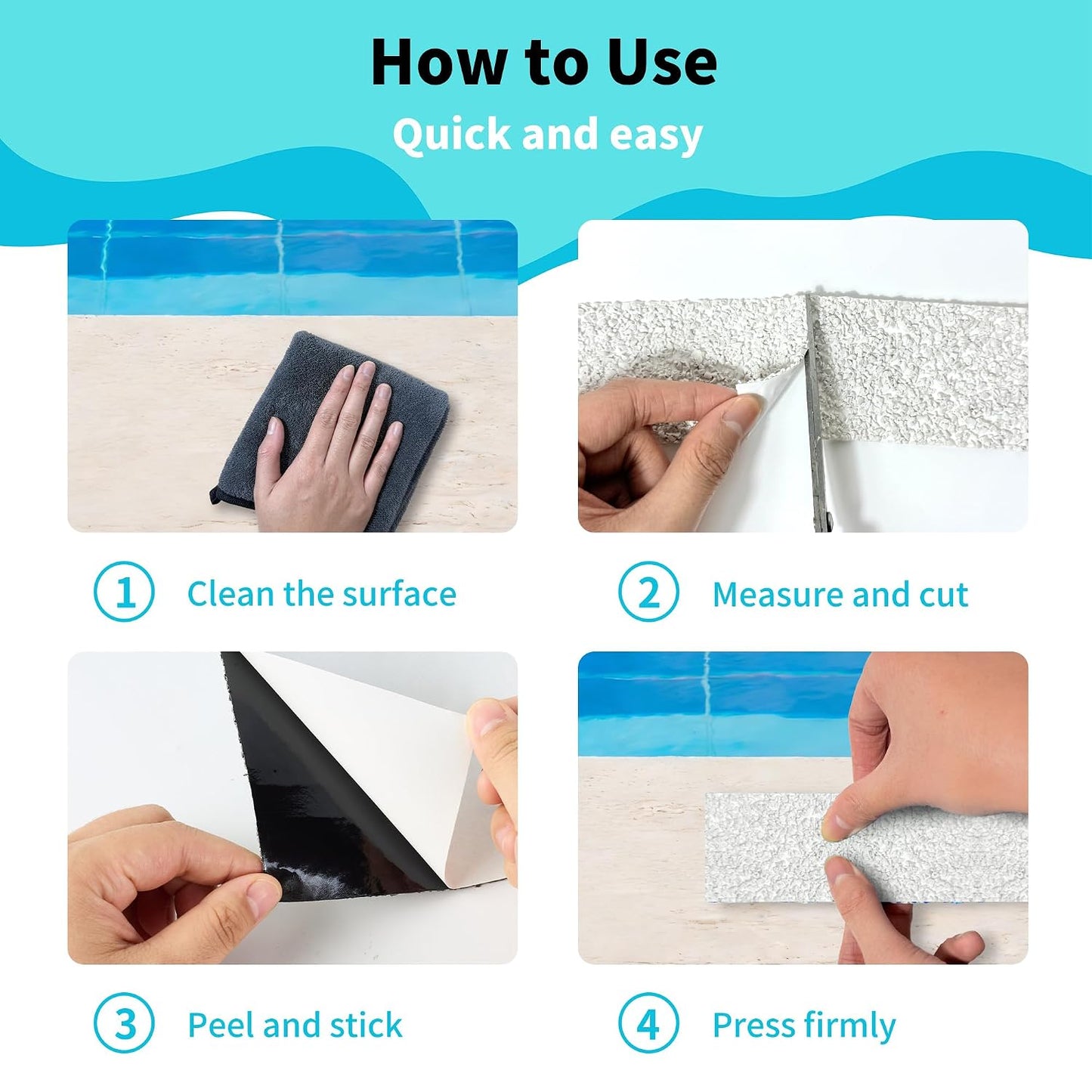 Waterproof Anti-Slip Traction Tape | 2" x16.5 FT | Heavy-Duty EPDM Rubber, Strong Grip & Barefoot Gentle | Indoor & Outdoor Solution: Poolside, Bath, Ramps, Stairs, Board Steps
