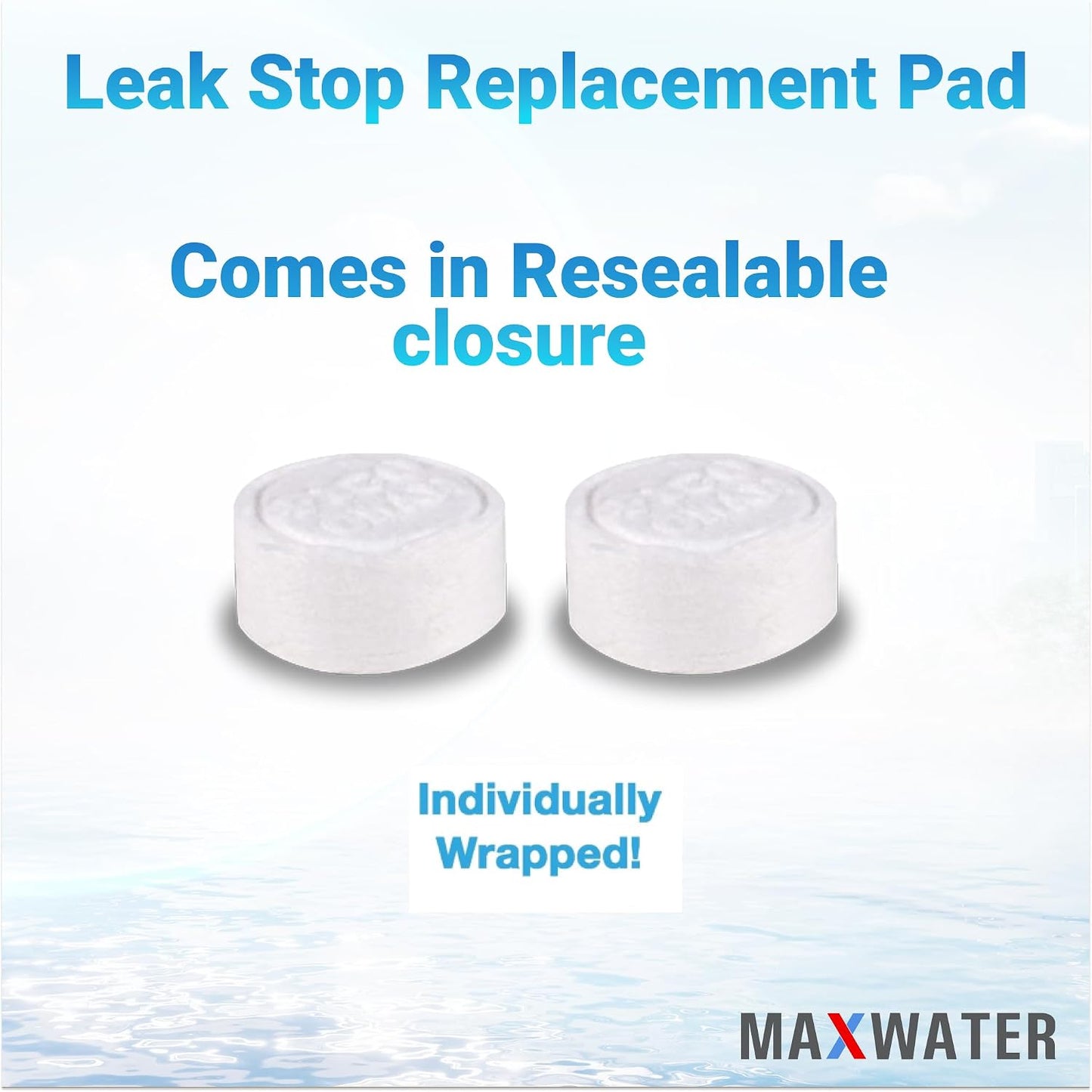 Max Water Replacement Pads for Automatic Leak Detectors in Under Sink Reverse Osmosis Water Filtration Systems - Replacement Pads Only 0.78" (20mm) Diameter (Pack of 2)
