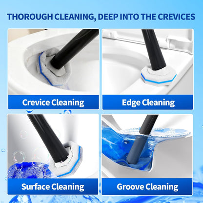 Disposable Toilet Bowl Brush with 36 Toilet Wand Refills Pads Replacement Heads, Toilet Cleaning Stick,Toilet Bowl Cleaner Wands Holder and Set, Toilet Cleaning System Starter Kit