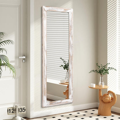 AAZZKANG Full Length Mirror Rectangle Wood Framed Large Wall Mirrors Black | 47"x16" Bedroom Living Room Bathroom Dressing Room Entryway Hanging Mirror