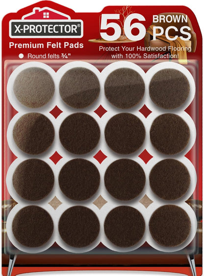 X-Protector Premium Felt Furniture Pads - 20 PCS 6 x 1/2" - Black Rectangular Pads with Tenacious Adhesive - Protects Hardwood, Laminate & Tile Floors