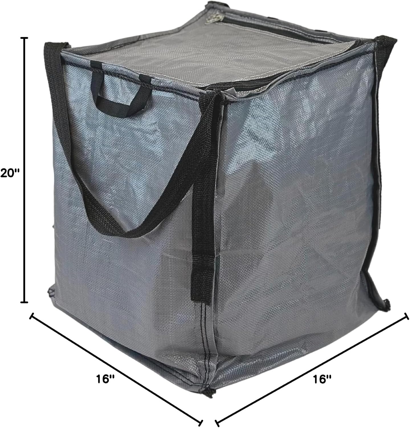 DURASACK XL 48-Gallon Zipper Top Heavy Duty Storage Tote Bags, Black | Rugged Woven Polypropylene Moving Bag, Reusable Self-Standing Design, Holds up to 500 Pounds